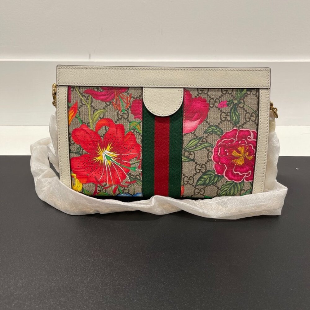 Gucci Ophidia Chain Shoulder Bag Flora GG Coated Canvas Small (160878) - Picture 5 of 8